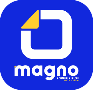 Logo quadrado Magno em adesivo ilustrativo